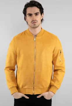 Veste bomber en simili daim