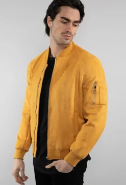 Veste bomber en simili daim