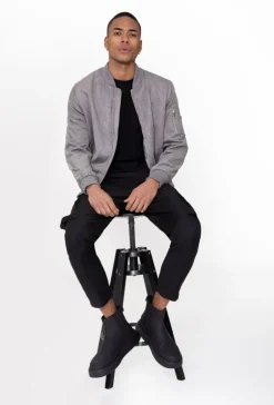 Veste bomber en simili daim