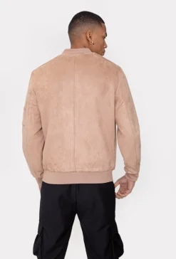 Veste bomber en simili daim