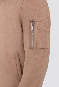 Veste bomber en simili daim