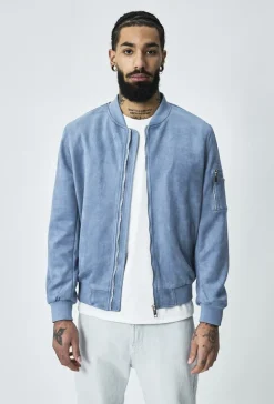 Veste bomber en simili daim