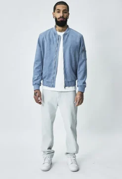 Veste bomber en simili daim