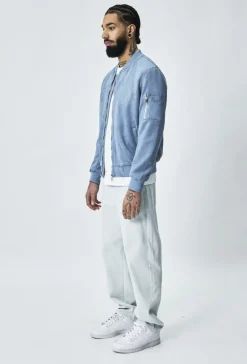 Veste bomber en simili daim