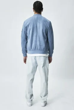 Veste bomber en simili daim