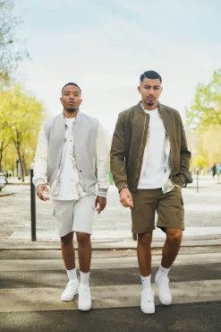 Veste bomber en simili daim