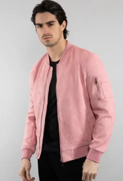 Veste bomber en simili daim