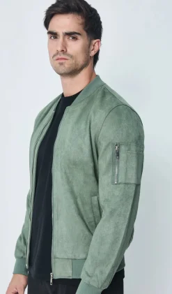 Veste bomber en simili daim