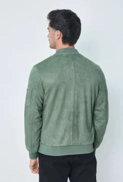 Veste bomber en simili daim