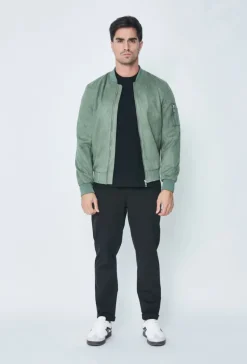 Veste bomber en simili daim