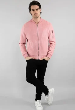 Veste bomber en simili daim