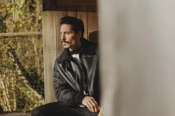 Veste bomber suédine avec col en fausse fourrure moumoute