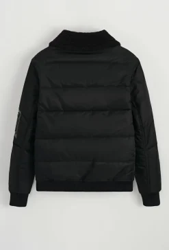 Veste bomber suédine avec col en fausse fourrure moumoute