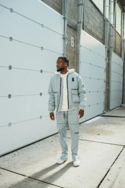 Veste bombers à zip métalique avec empiècement