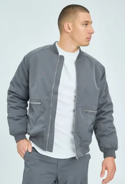 Veste bombers à zip métalique