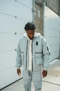 Veste bombers à zip métalique avec empiècement