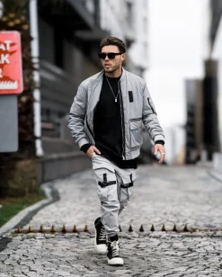 Veste bombers empiècement à zip métalique