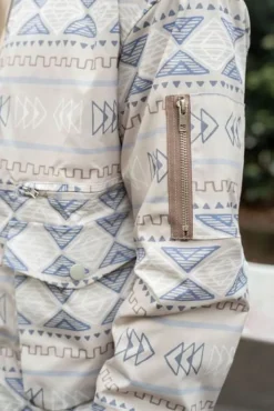 Veste bombers fine à motifs géometriques
