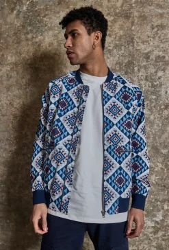 Veste bombers fine à motifs géometriques