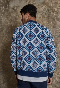 Veste bombers fine à motifs géometriques