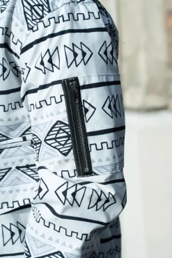 Veste bombers fine à motifs géometriques