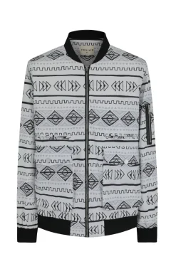 Veste bombers fine à motifs géometriques