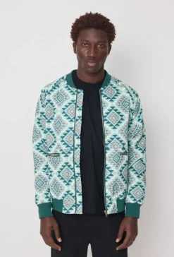 Veste bombers fine à motifs géometriques