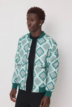 Veste bombers fine à motifs géometriques