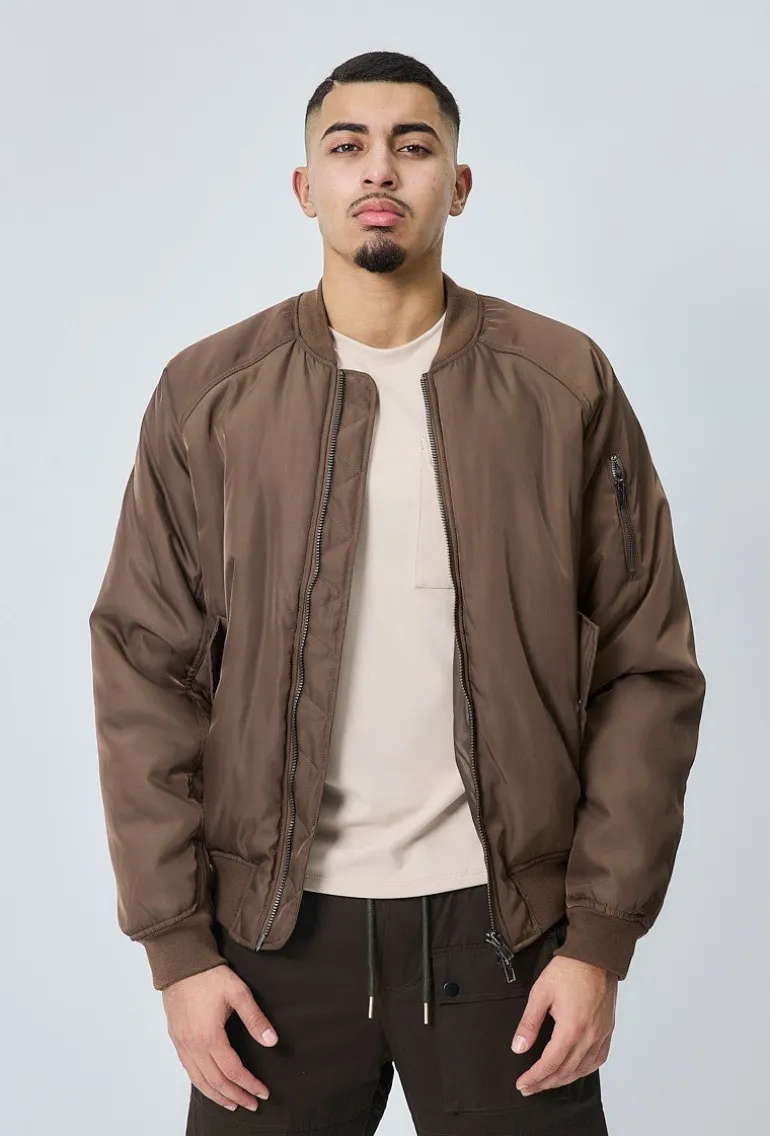 Veste bombers rembourée à col revers