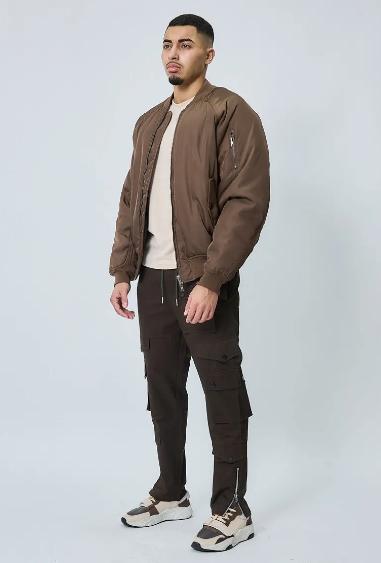 Veste bombers rembourée à col revers