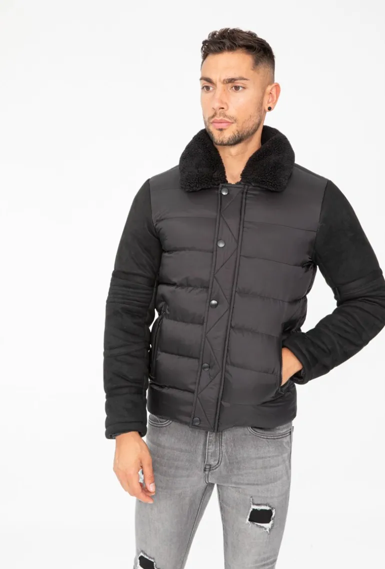 Veste col mouton matelassée