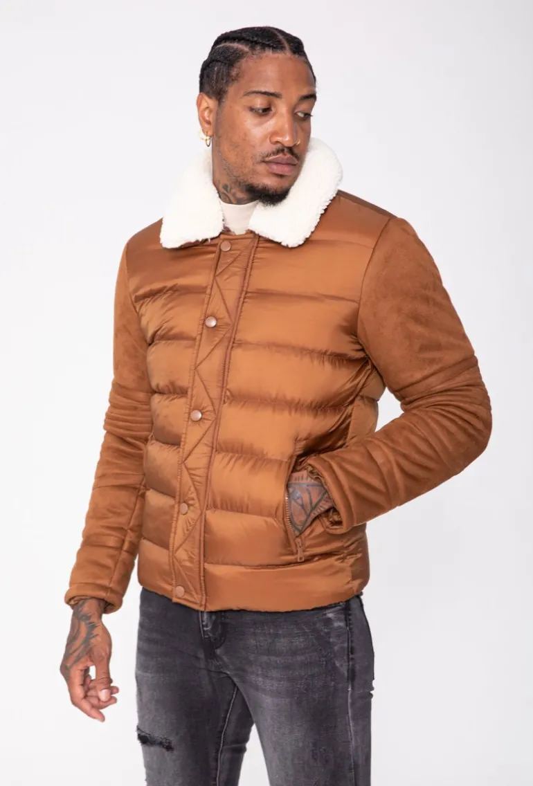 Veste col mouton matelassée