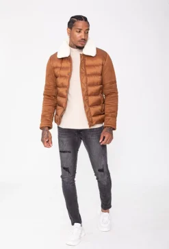Veste col mouton matelassée