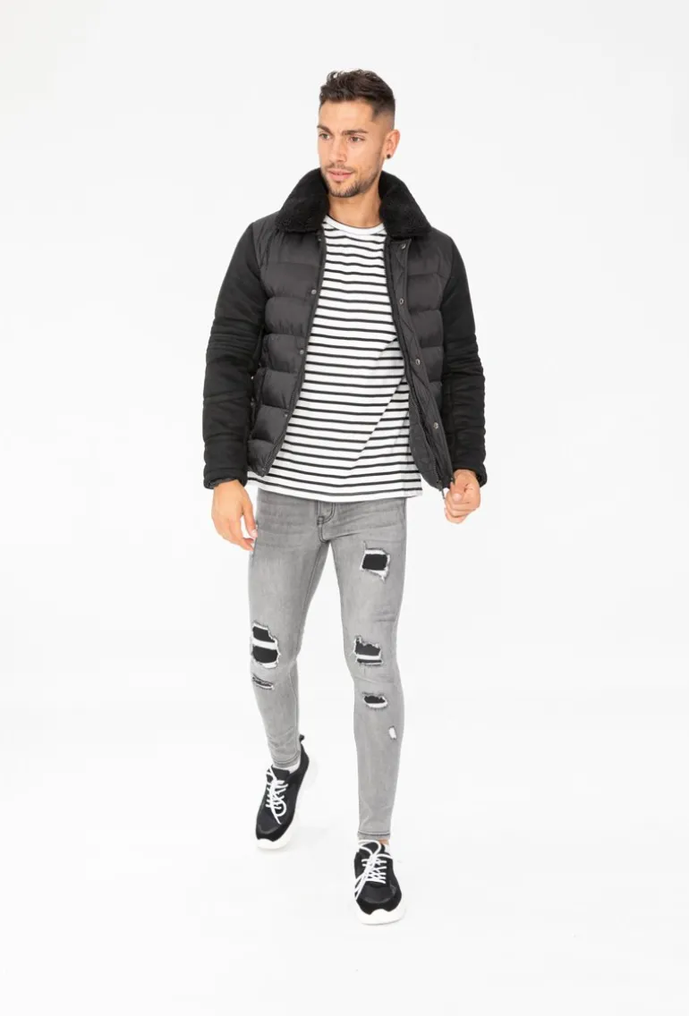 Veste col mouton matelassée