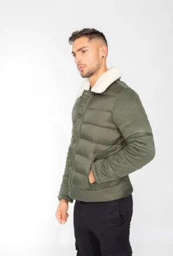 Veste col mouton matelassée