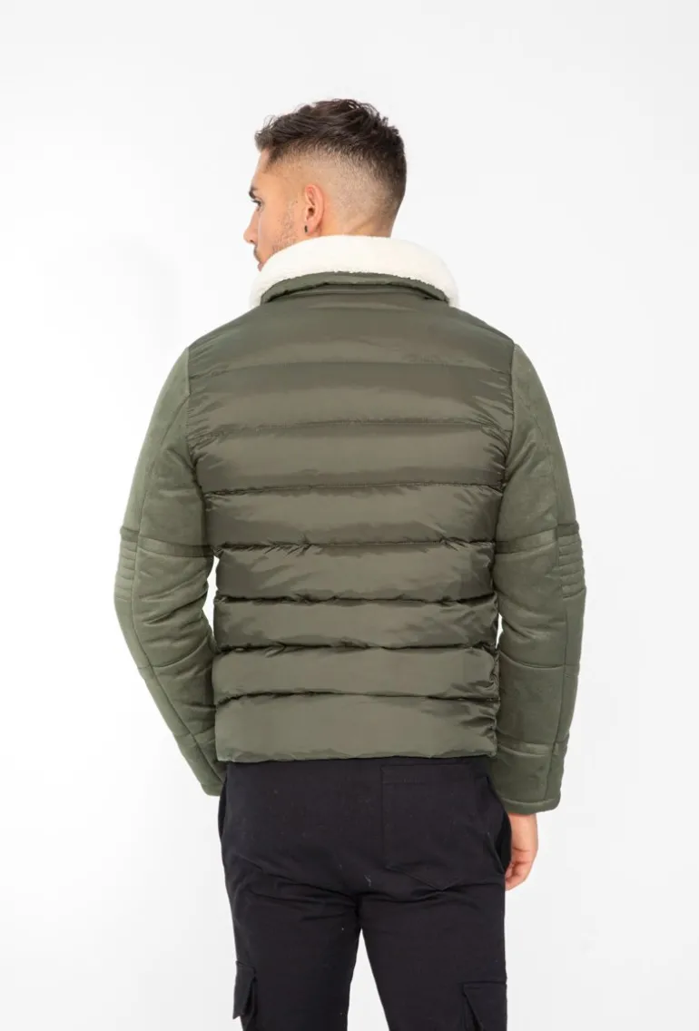 Veste col mouton matelassée