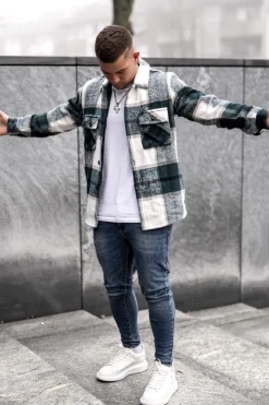 Veste confortable avec motif à carreaux