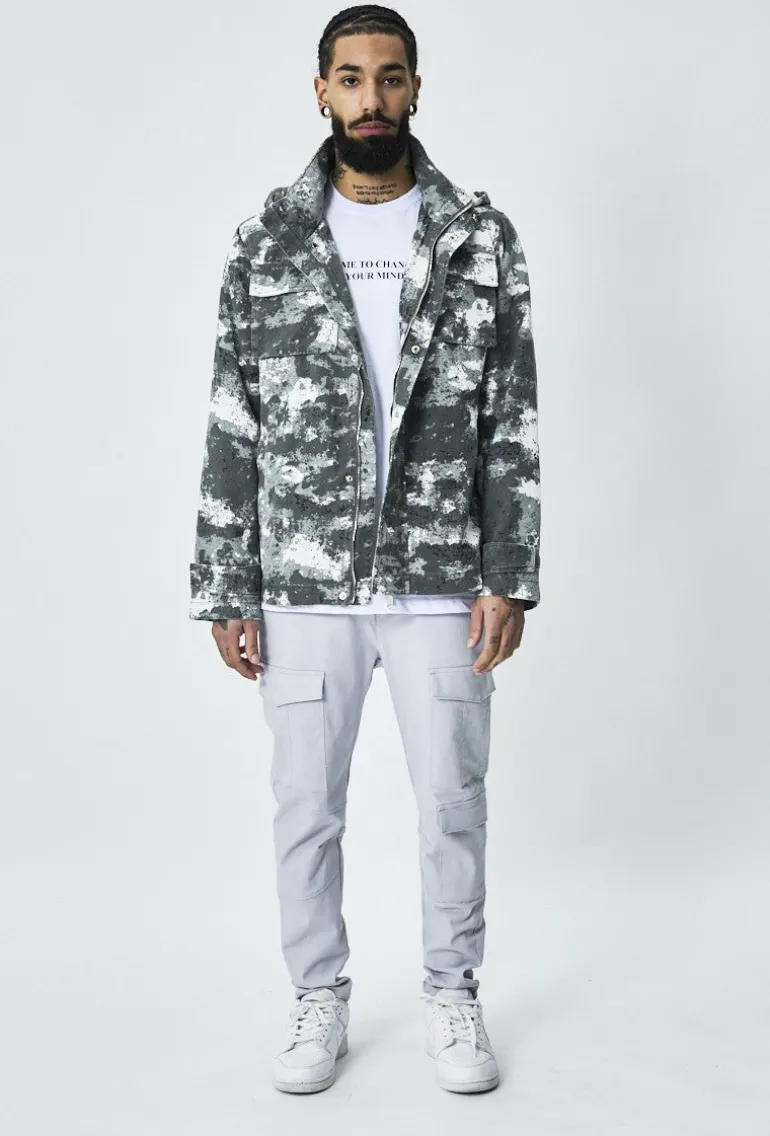Veste coupe-vent camouflage à capuche