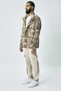 Veste coupe-vent camouflage à capuche