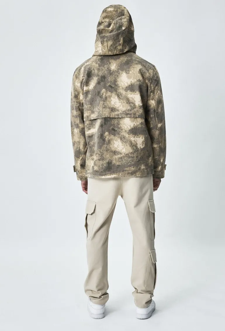 Veste coupe-vent camouflage à capuche