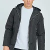 Veste coupe-vent doublée à capuche imperméable