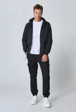 Veste courte unie à capuche polaire