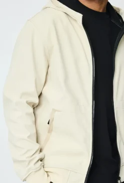 Veste courte unie à capuche polaire