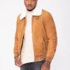 Veste daim avec col mouton