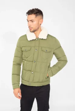 Veste matelassée avec col mouton