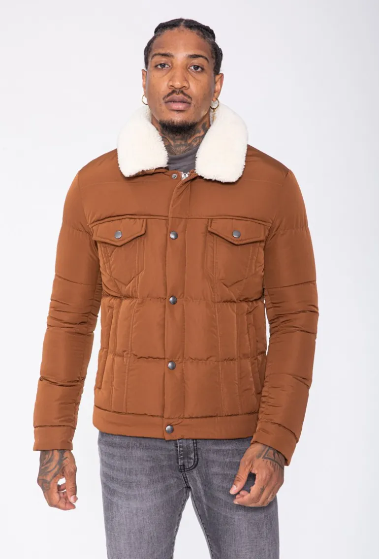 Veste matelassée avec col mouton
