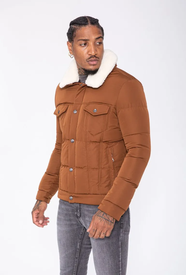 Veste matelassée avec col mouton