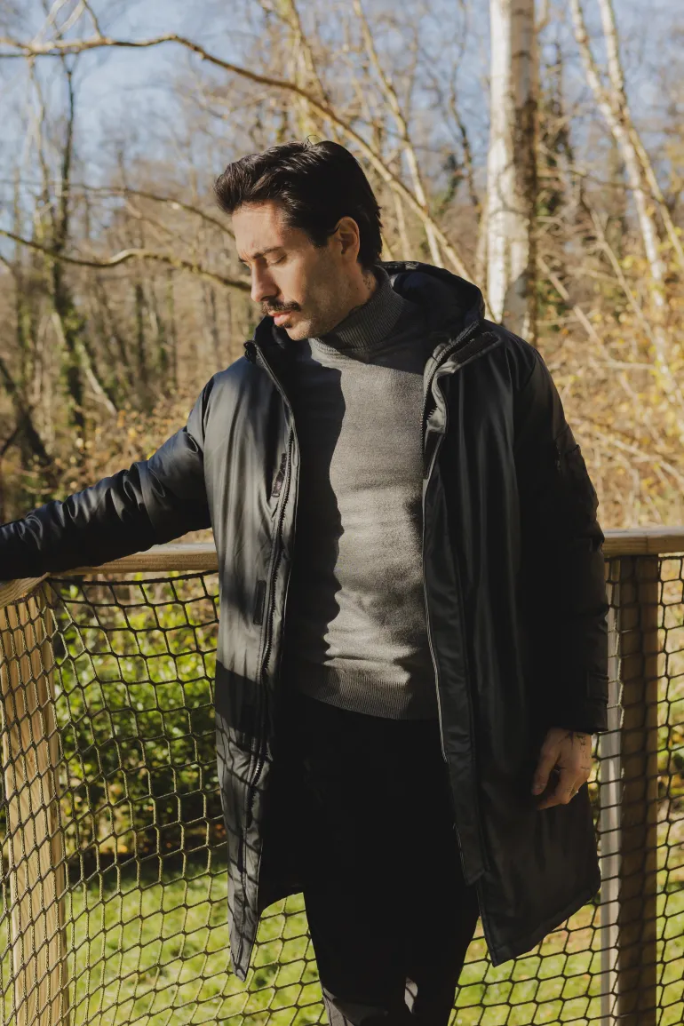Veste parka milongue à capuche