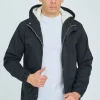 Veste parka milongue à capuche moumoutée