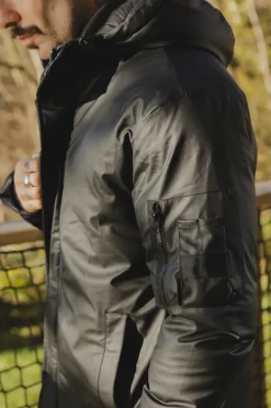 Veste parka milongue à capuche